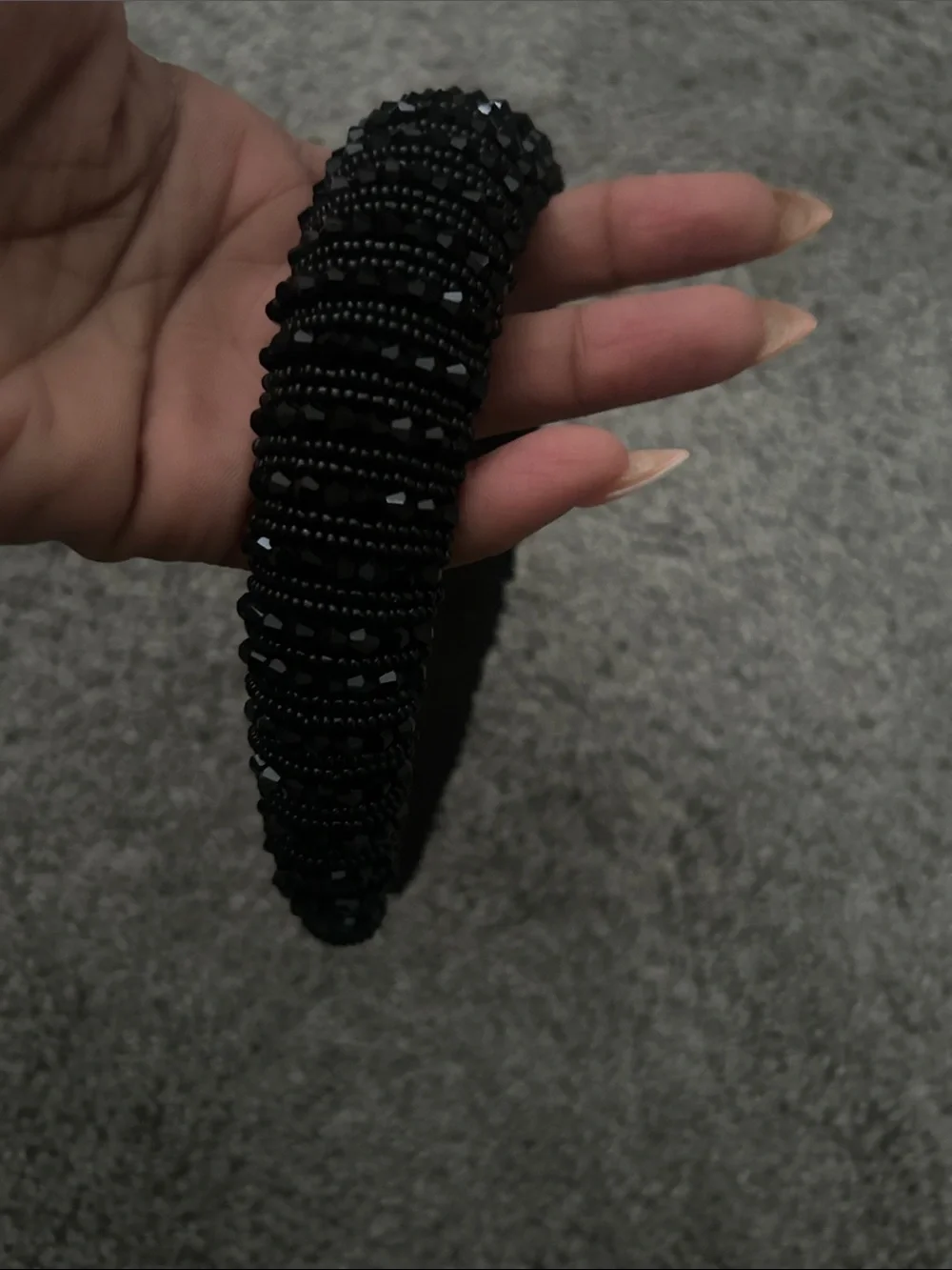 Black Beaded Headband - Women's Accessory